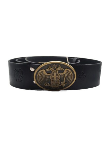 Handmade Leather Belt - Double-Headed Eagle of Byzantium