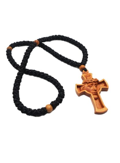 Neck Prayer Rope 150 Knots with Wood-Carved Talisman in Various Iconographic Representations of Jesus – Mount Athos - Image 2