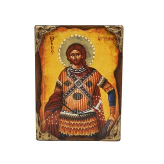 Άγιος Αρτέμιος - Λιθογραφία Παλαιωμένη - Άγιο Όρος