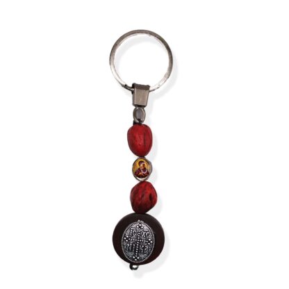 Nutmeg Keychain - Virgin Mary of Seven Swords - Mount Athos