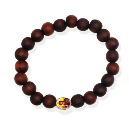 Bracelet - Wooden Beads - With Saints - Image 3