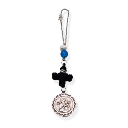 Keychain with a Cross and a Metallic Element of Saint Christopher & Holy Mary – Mount Athos - Image 2