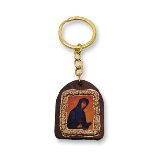 Wooden Keychain With Sandblasting -Agia Efimia- Mount Athos