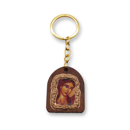 Wooden Keychain With Sandblasting - Guardian Angel - Mount Athos