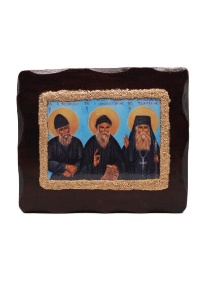 Saint Paisios, Saint Porphyrios & Saint Iakovos Tsalikis – Sandblasted – Mount Athos