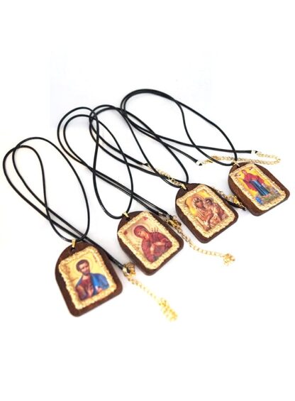 Handmade Neck Amulet in Various Designs – Leather Cord – Mount Athos