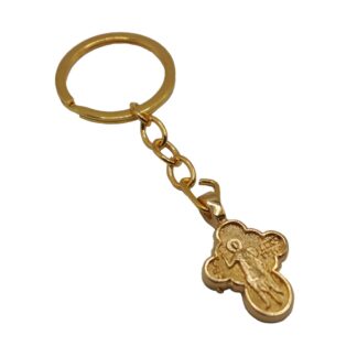 Metal Keychain – Crucified Christ & Saint Demetrius – Mount Athos