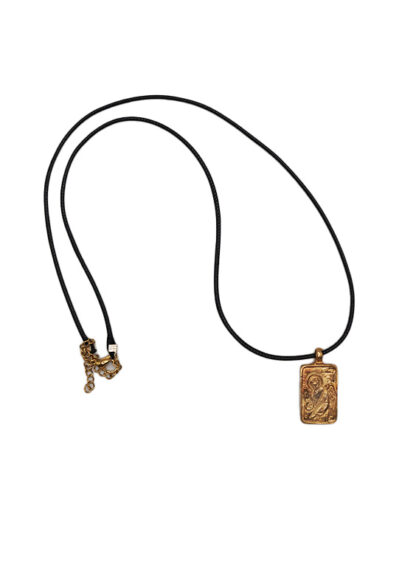 Neck Amulet with Archangel Michael – Leather Cord – Mount Athos