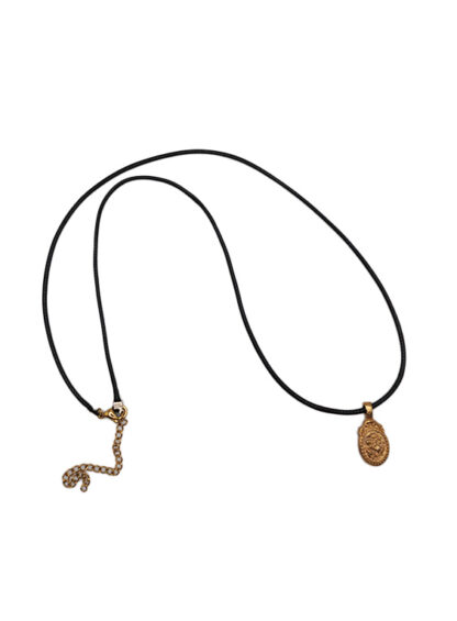 Neck Amulet with Saint Demetrios & Saint George – Leather Cord – Mount Athos
