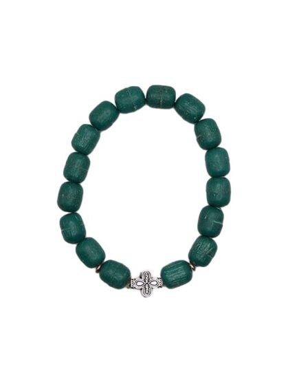 Handmade bracelet with metal cross and frankincense beads – from Mount Athos