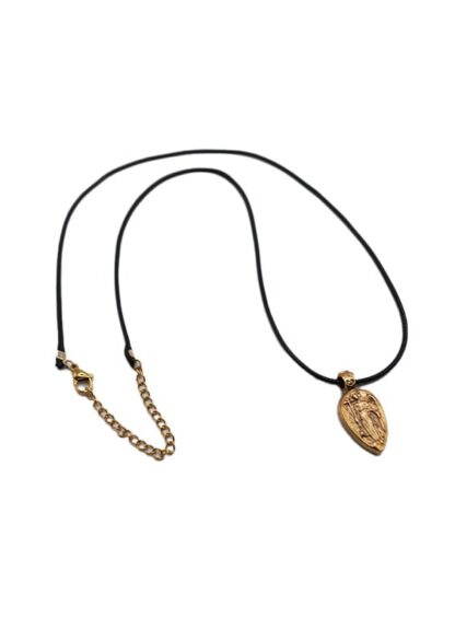 Neck Amulet with the Sweet-Kissing Virgin & Archangel Michael – Leather Cord – Mount Athos