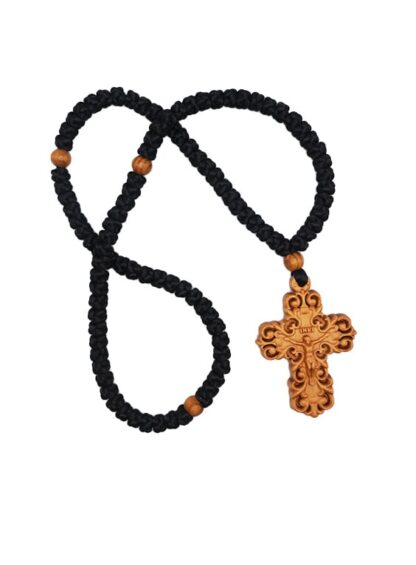 Neck Prayer Rope 100 Knots with Wood-Carved Talisman in Various Iconographic Representations of Jesus – Mount Athos