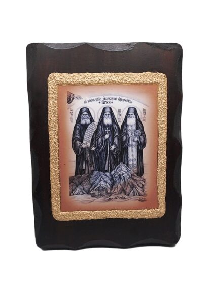 Saint Joseph, Saint Daniel & Saint Ephraim – Sandblasted – Mount Athos